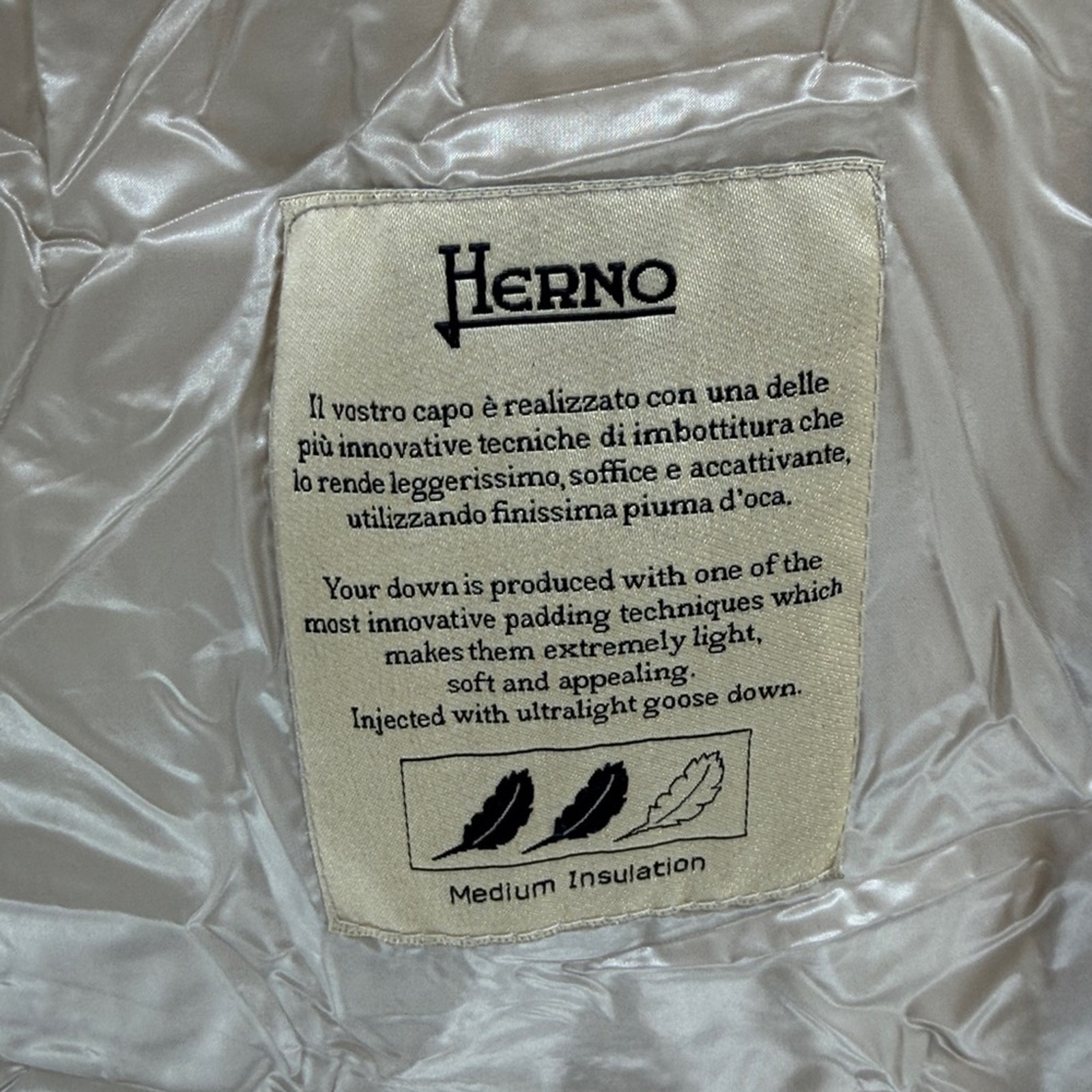 Herno Women's Piumino Donna Medio/Half Coat - Cream - 44 Or Us 8 - Nwt — image 8 of 8